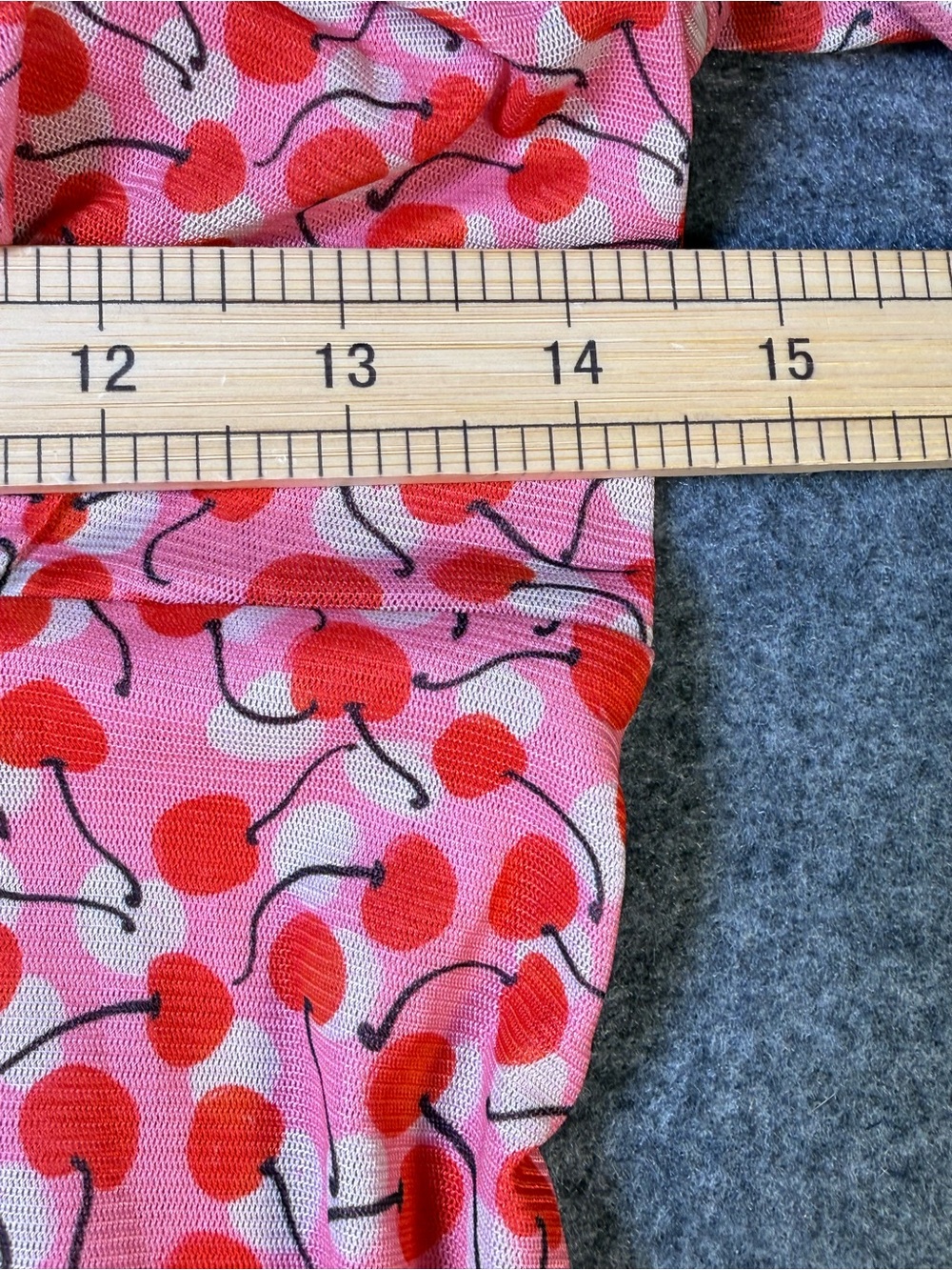 Cupshe NWT Cherry Print Mesh Midi Dress Small Pink Square Neck Coquette Y2K - Picture 13 of 15